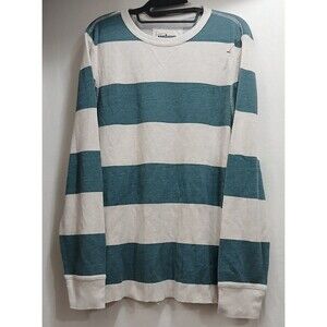 Urban Pipeline Thermal Shirt Men’s L Green White Striped Long Sleeve Y2K Skater